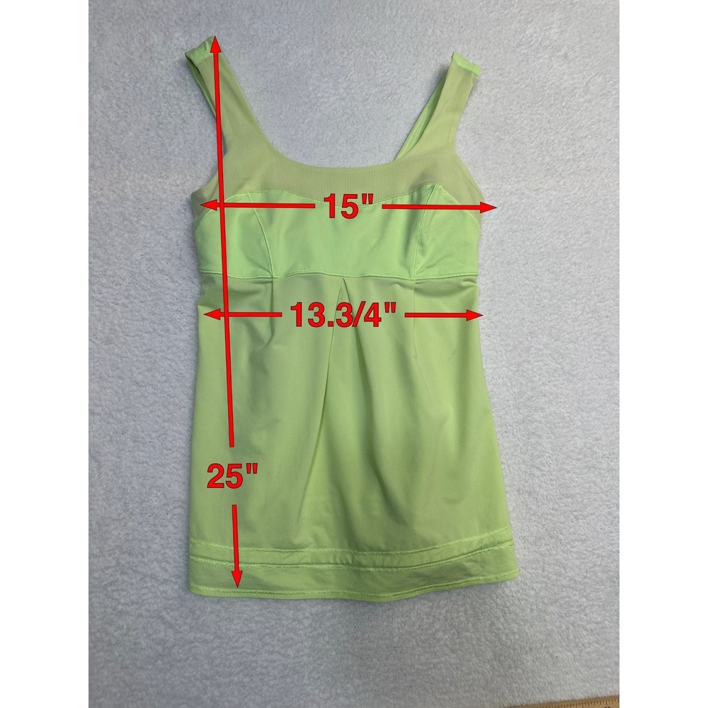 Lululemon Athletica Green Ruched Tank Top Athletic Built In Bra Size 6‎ - Picture 2 of 13